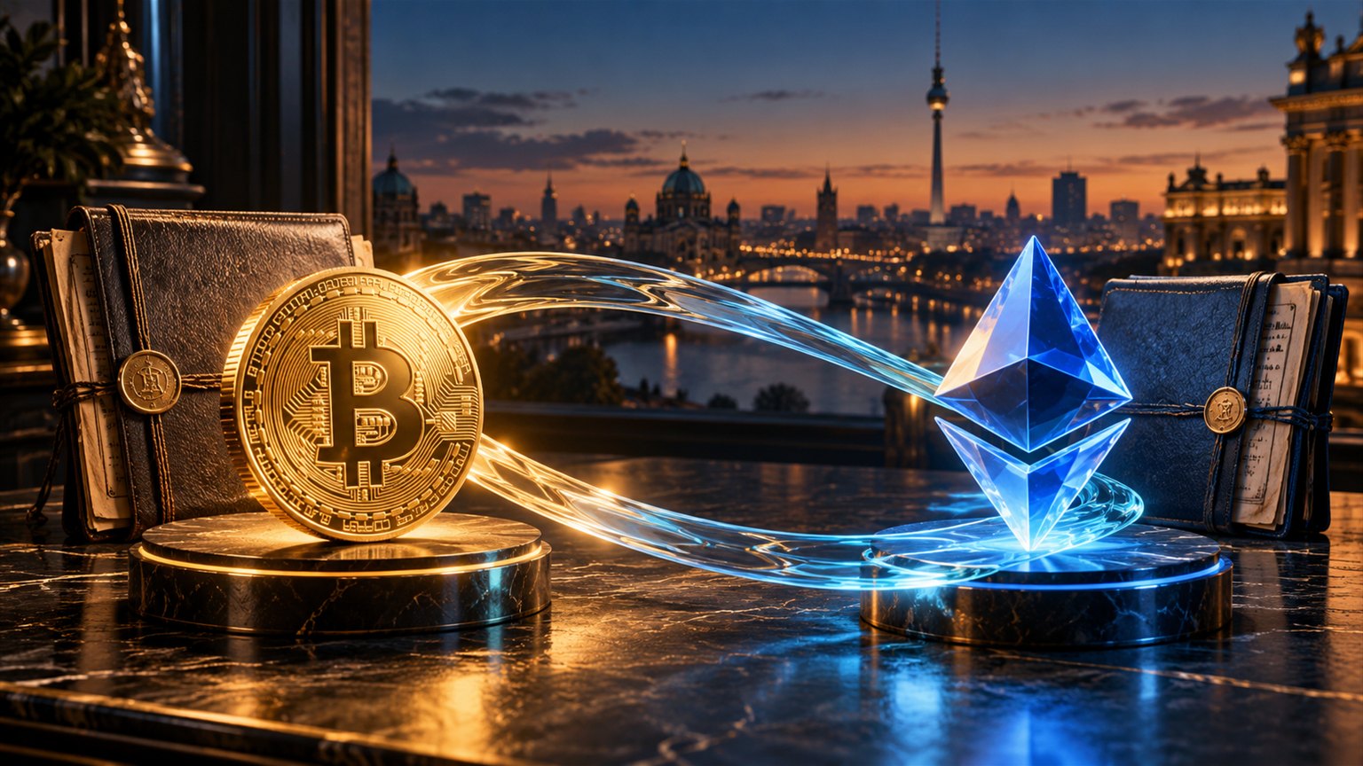 Moderne redaktionelle Illustration zum Artikel „Altbestand oder Neubestand? Wie Swaps nach dem Stichtag den Bestandsschutz kosten“ über Krypto-Steuern